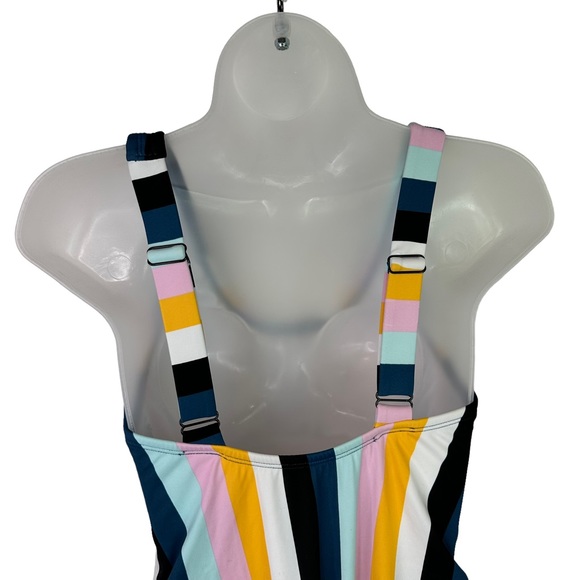 Kona Sol Bathing Suit One Piece Womens Swim Built In Bra Padded Striped Medium - Picture 8 of 10